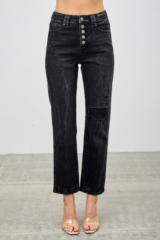 High Rise Slim Fit With Button Fly - Tigbul's Variety Fashion Shop