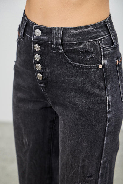 High Rise Slim Fit With Button Fly - Tigbul's Variety Fashion Shop