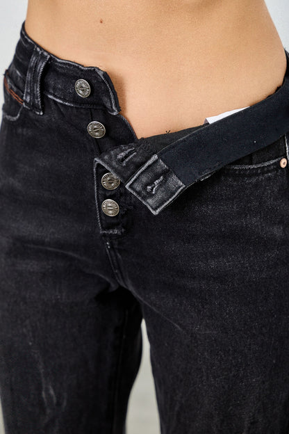 High Rise Slim Fit With Button Fly - Tigbul's Variety Fashion Shop