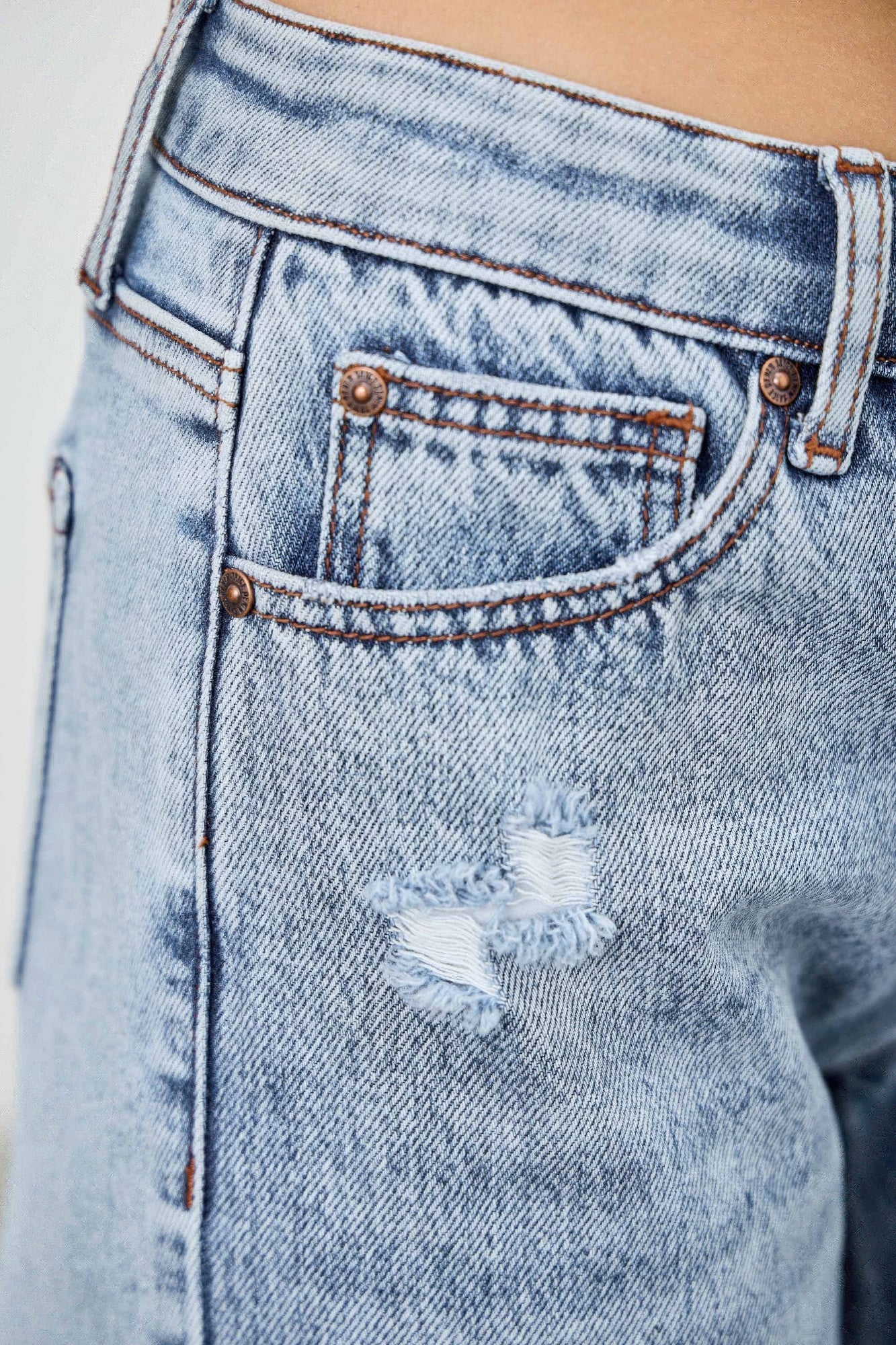 Mid Rise Relaxed Straight With Destroy - Tigbul's Variety Fashion Shop