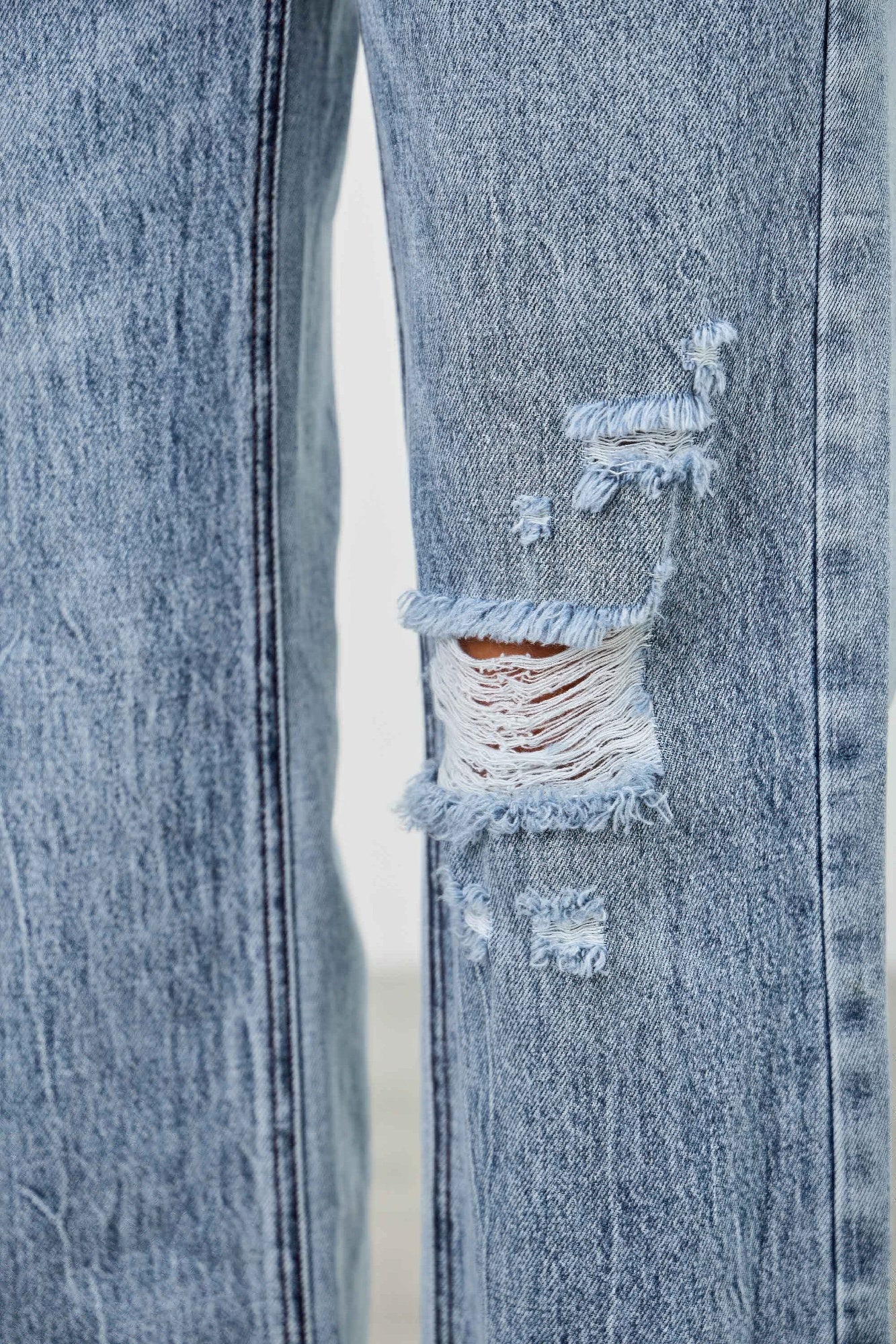 Mid Rise Relaxed Straight With Destroy - Tigbul's Variety Fashion Shop