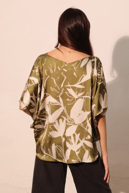 Dreaming Lily Satin Drawstring Dolman Top - Tigbul's Variety Fashion Shop
