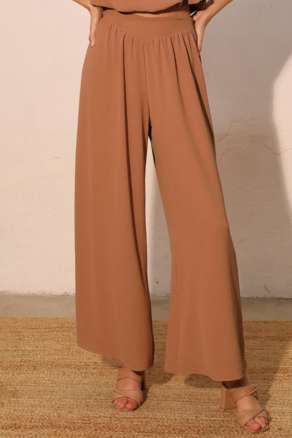 Matte Crepe Wide Leg Swing Pants - Tigbul's Variety Fashion Shop