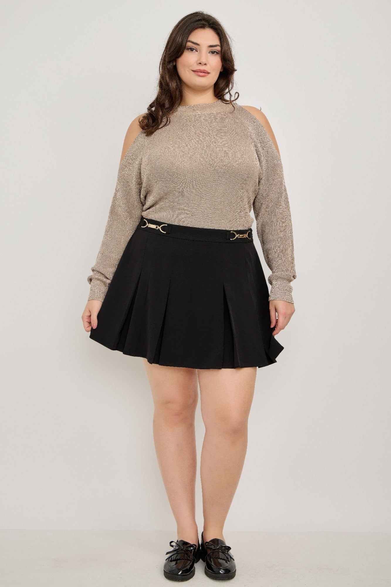 Plus Size Cold-shoulder Knit Sweater - Tigbul's Variety Fashion Shop