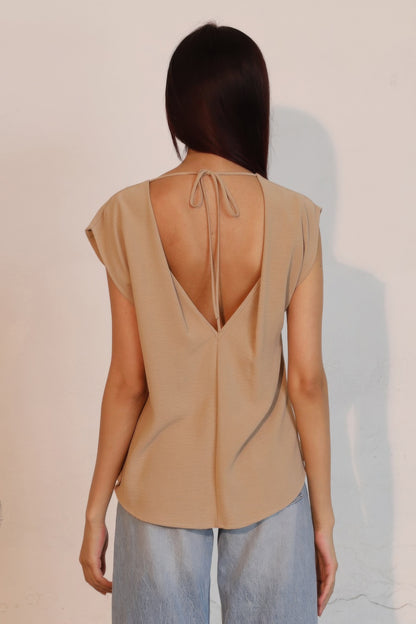 Matte Crepe Low Back Loose Top - Tigbul's Variety Fashion Shop