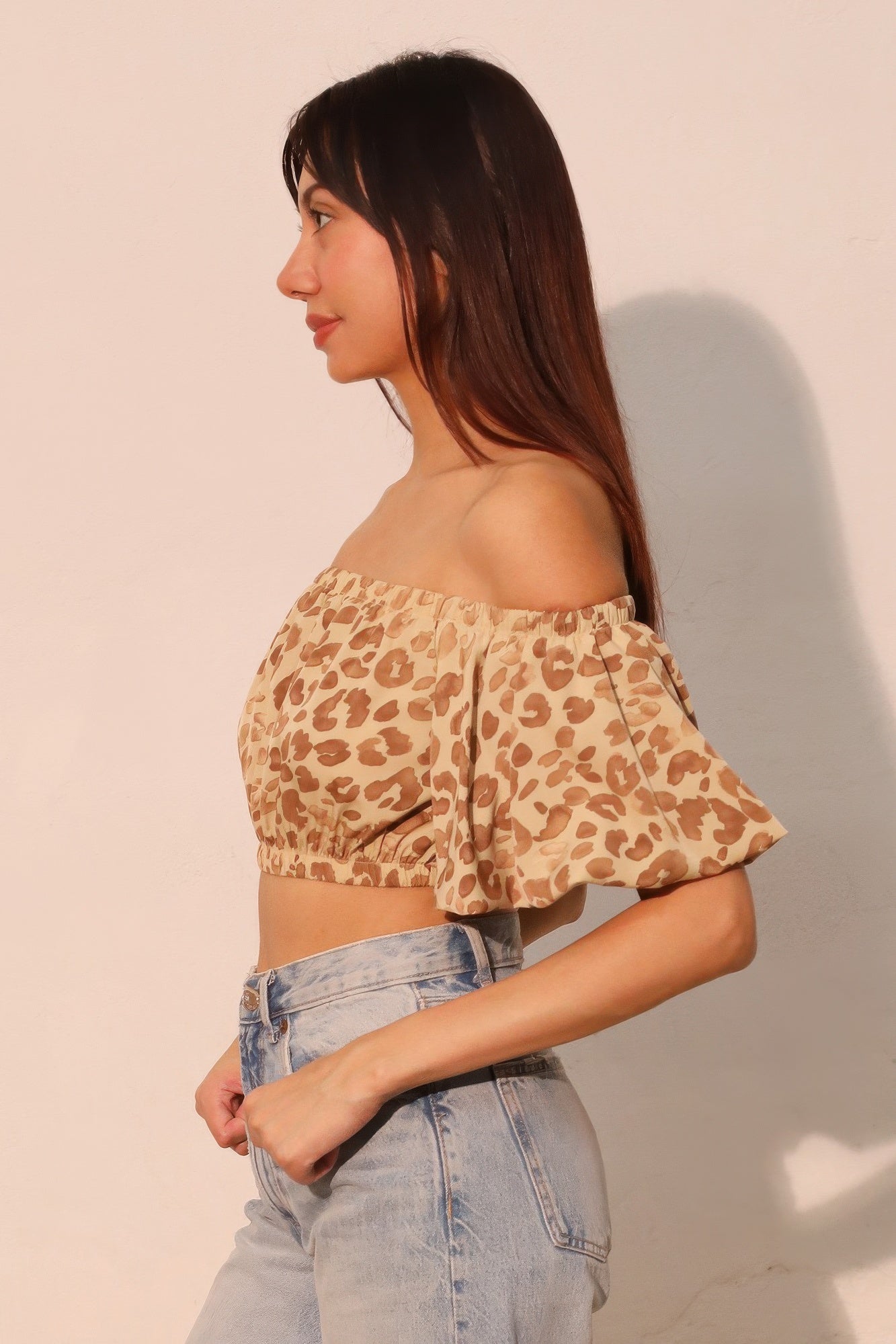 Wild Babe Bubble Sleeve Crop Top - Tigbul's Variety Fashion Shop