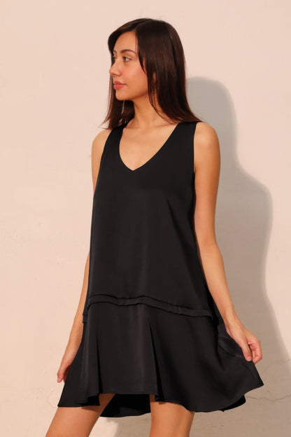 Washed Poly Silk Band Swing Dress - Tigbul's Variety Fashion Shop