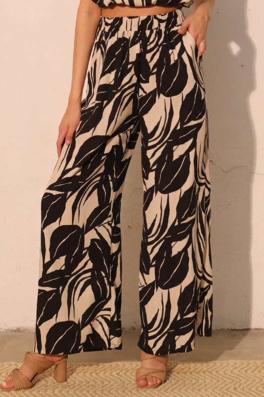 Lucca Leaf Pocket Pants - Tigbul's Variety Fashion Shop