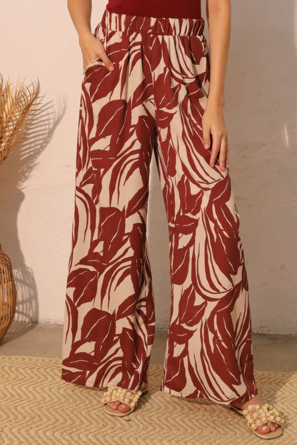 Lucca Leaf Pocket Pants - Tigbul's Variety Fashion Shop