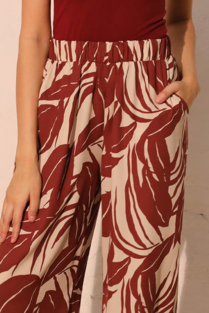 Lucca Leaf Pocket Pants - Tigbul's Variety Fashion Shop