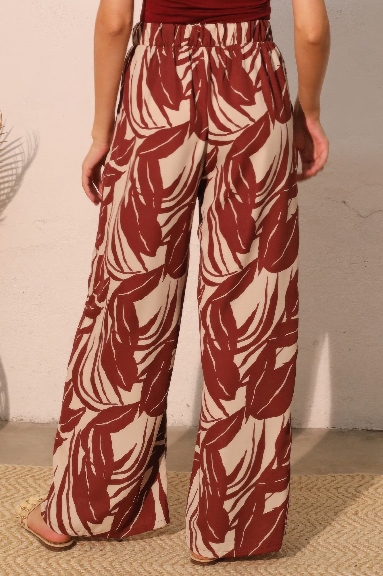 Lucca Leaf Pocket Pants - Tigbul's Variety Fashion Shop