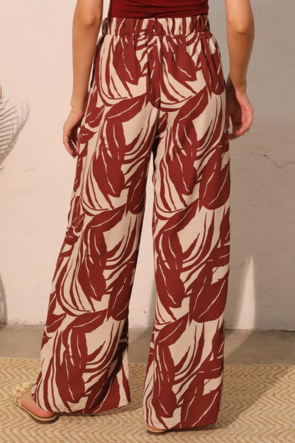 Lucca Leaf Pocket Pants - Tigbul's Variety Fashion Shop