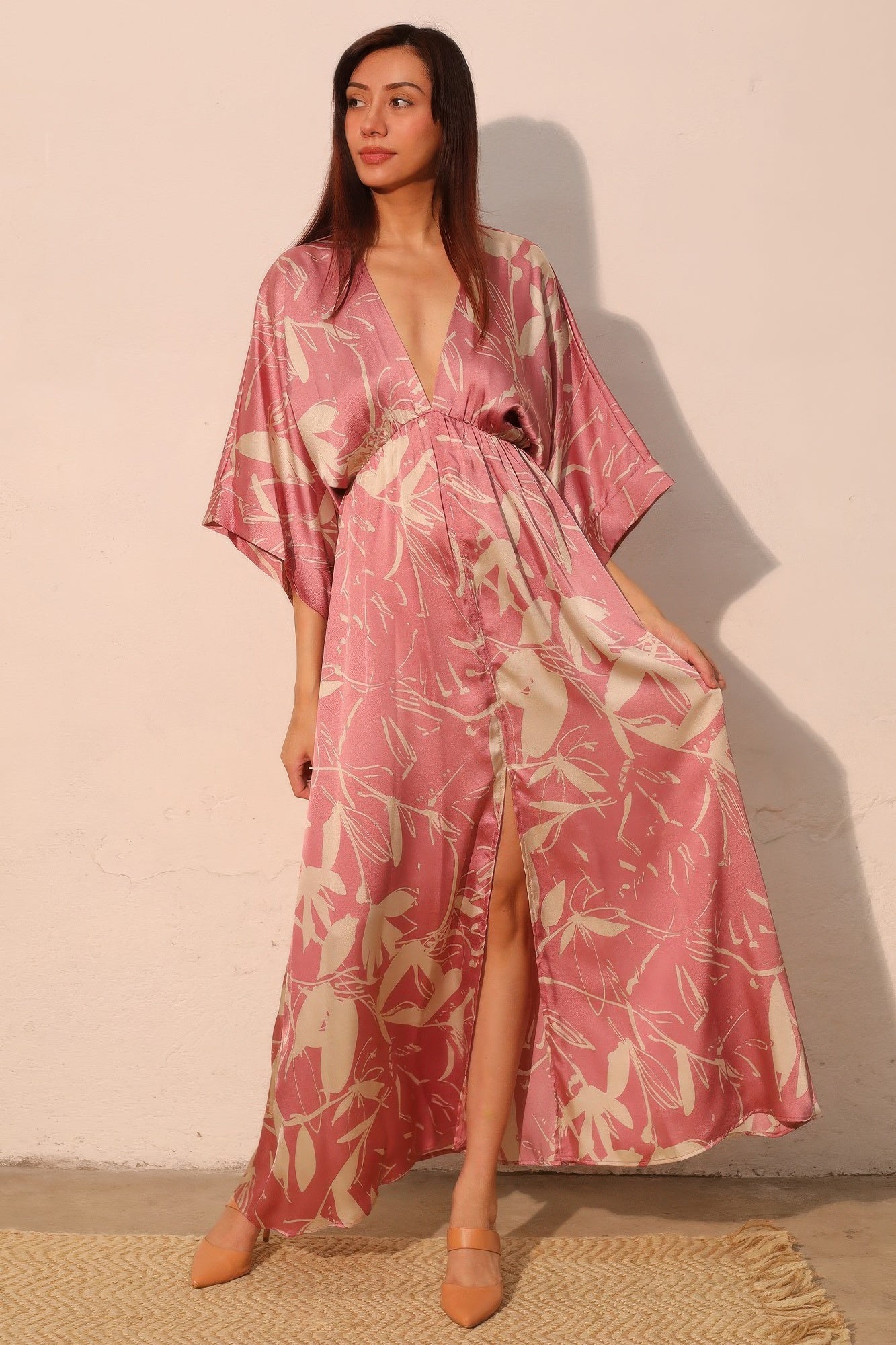 Dreaming Lily Satin Kimono Maxi Dress - Tigbul's Variety Fashion Shop