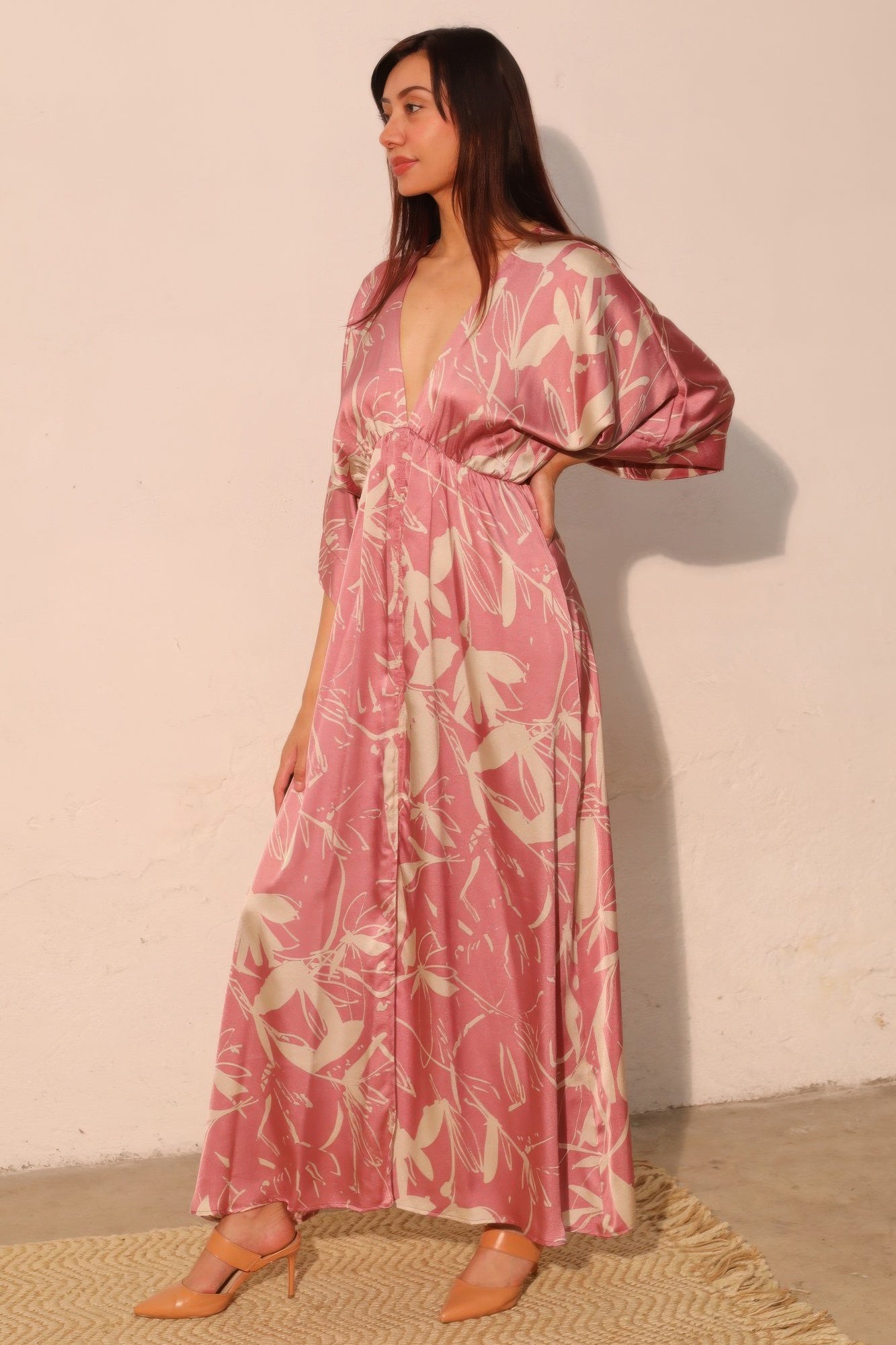 Dreaming Lily Satin Kimono Maxi Dress - Tigbul's Variety Fashion Shop
