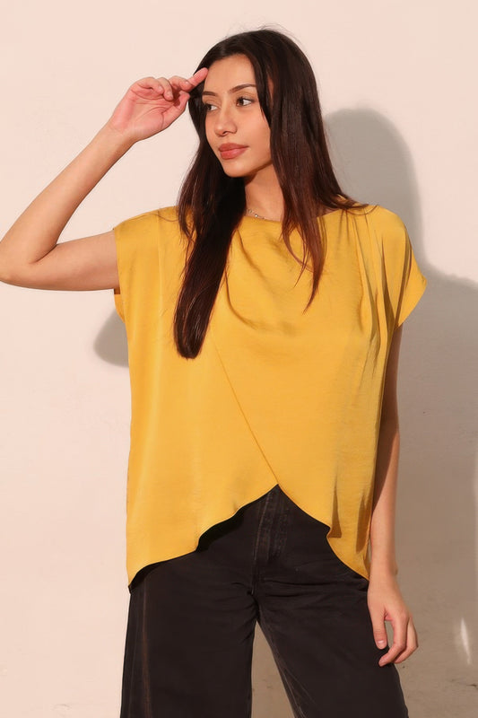 Washed Poly Silk Tulip Tunic Top - Tigbul's Variety Fashion Shop