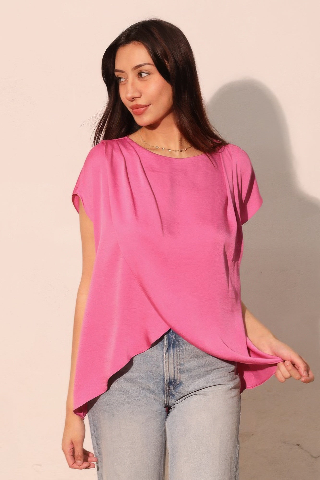 Washed Poly Silk Tulip Tunic Top - Tigbul's Variety Fashion Shop