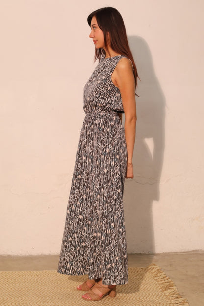 Night Meadow Sleeveless Bubble Jumpsuit - Tigbul's Variety Fashion Shop