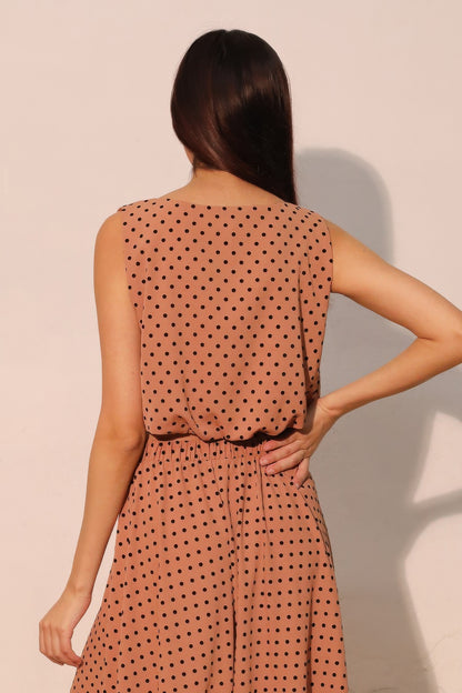 Flocked Polka Dot Bubble Crop Top - Tigbul's Variety Fashion Shop