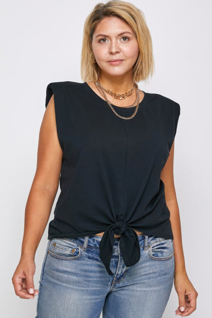 Padded Shoulder Top - Tigbul's Variety Fashion Shop