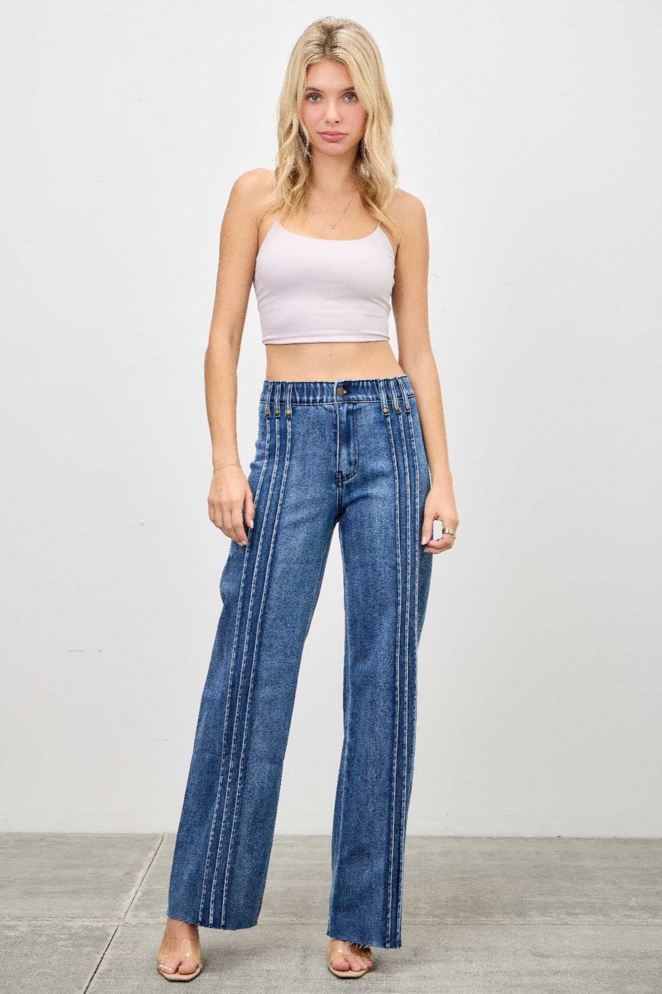 High Rise Straight With Front Lines - Tigbul's Variety Fashion Shop