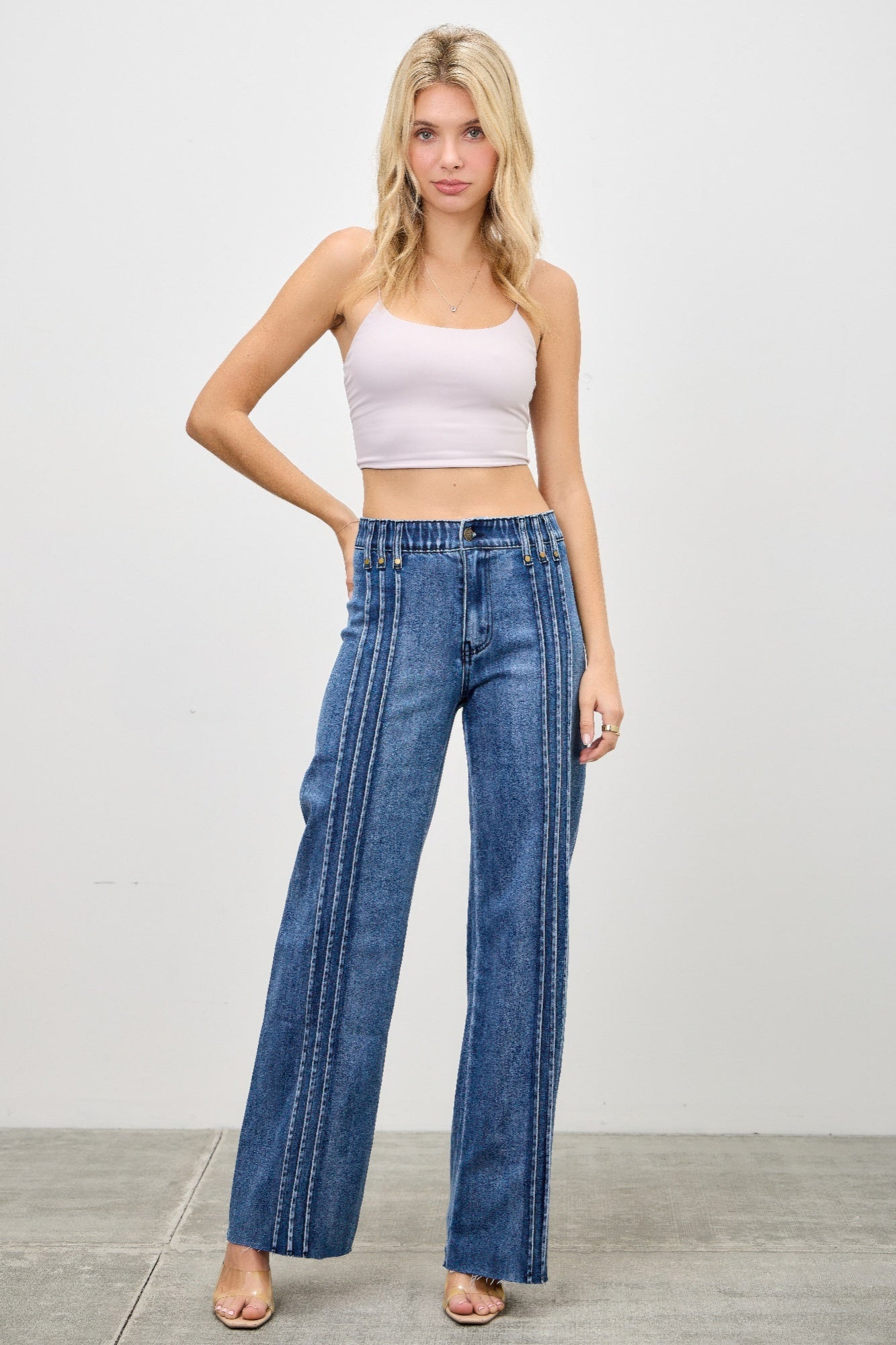 High Rise Straight With Front Lines - Tigbul's Variety Fashion Shop