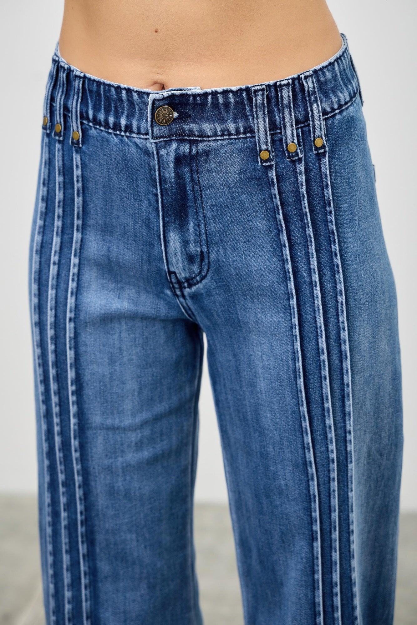 High Rise Straight With Front Lines - Tigbul's Variety Fashion Shop