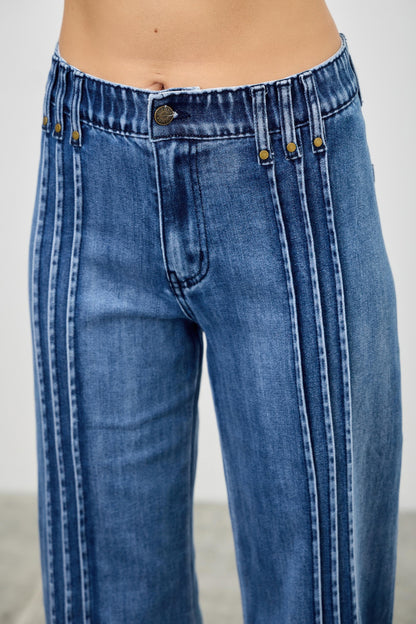 High Rise Straight With Front Lines - Tigbul's Variety Fashion Shop