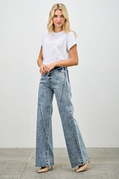 High Rise Relaxed Straight With Seam Detail - Tigbul's Variety Fashion Shop