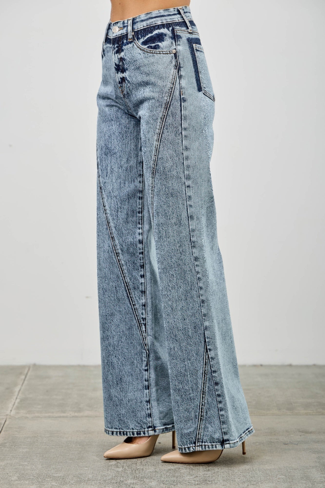 High Rise Relaxed Straight With Seam Detail - Tigbul's Variety Fashion Shop