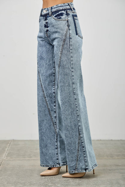 High Rise Relaxed Straight With Seam Detail - Tigbul's Variety Fashion Shop