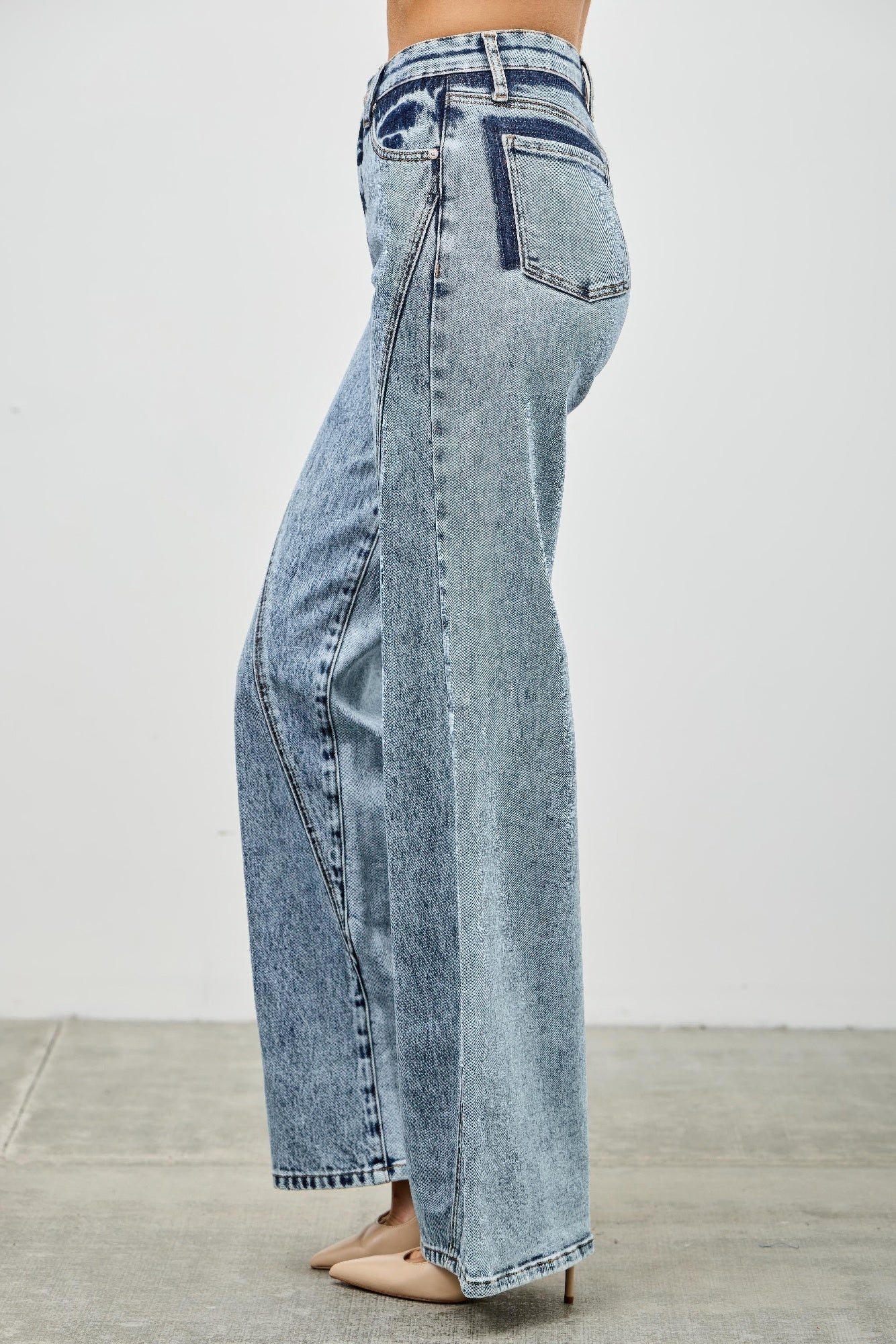 High Rise Relaxed Straight With Seam Detail - Tigbul's Variety Fashion Shop