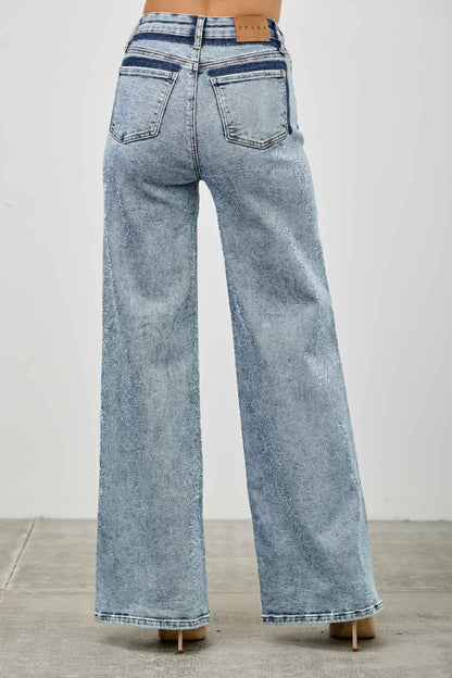 High Rise Relaxed Straight With Seam Detail - Tigbul's Variety Fashion Shop