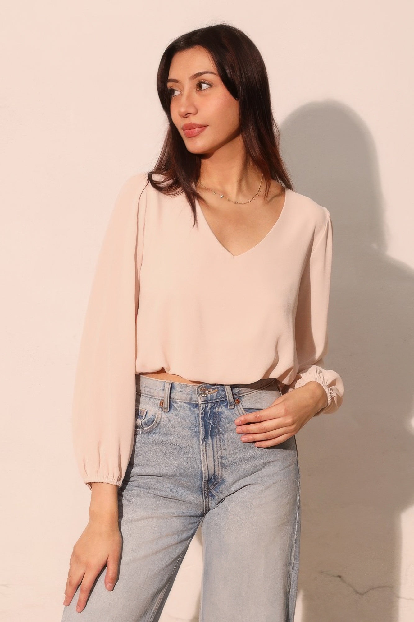 Textured Solid Long Sleeve Crop Top - Tigbul's Variety Fashion Shop