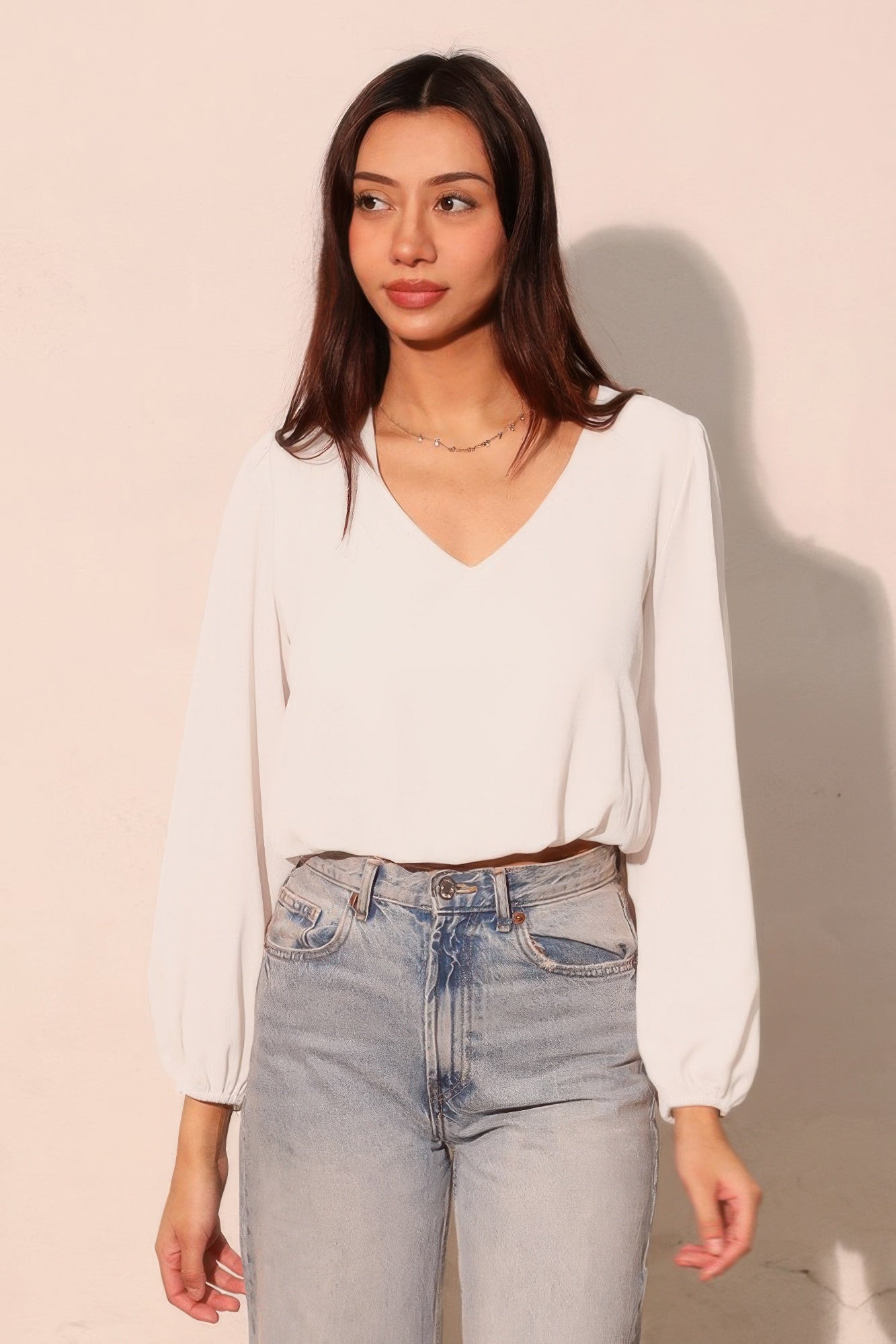 Textured Solid Long Sleeve Crop Top - Tigbul's Variety Fashion Shop
