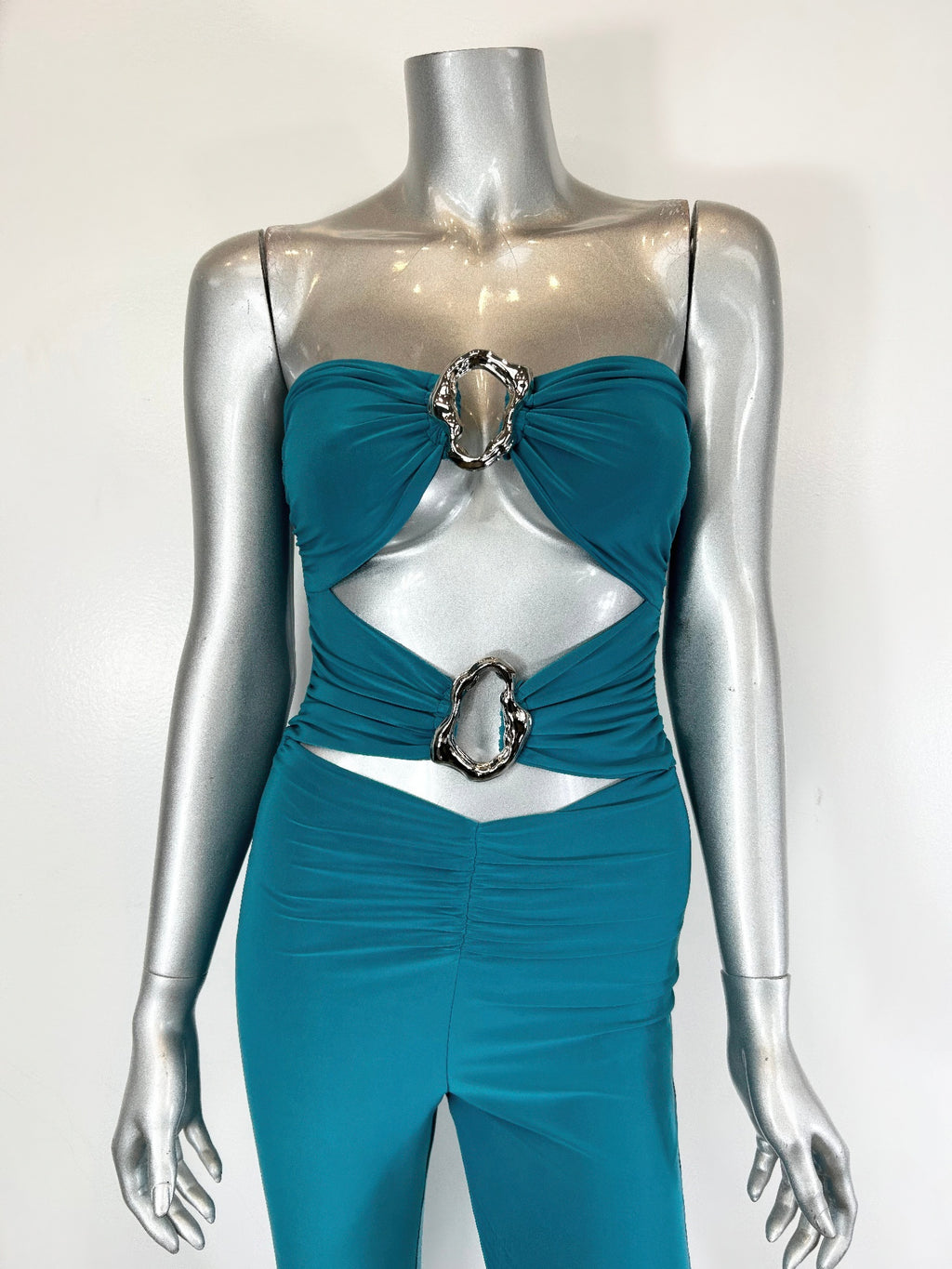 Cut-out,strapless Jumpsuit That Flares Out - Tigbul's Variety Fashion Shop