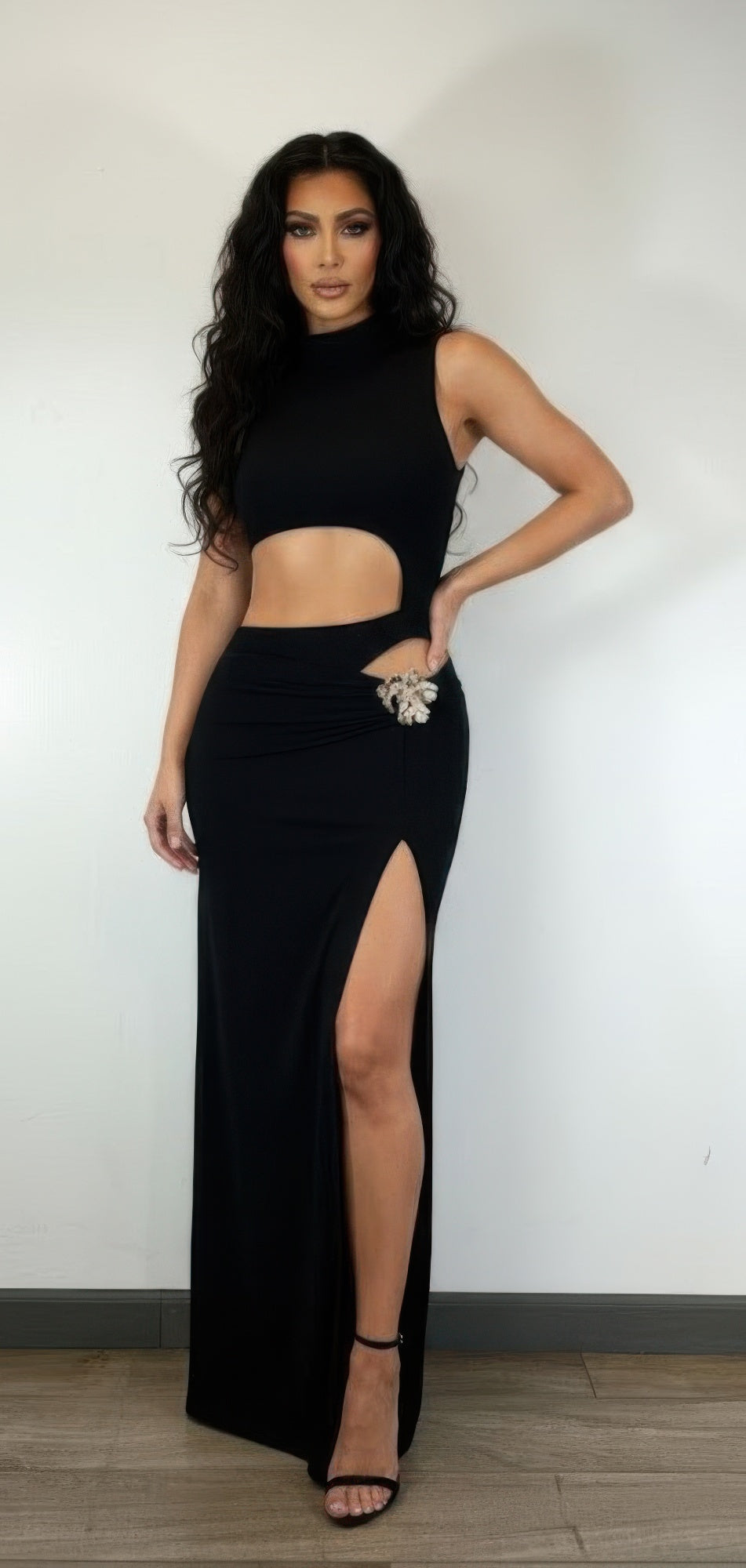 Sleeveless, High-neck Top Skirt Set - Tigbul's Variety Fashion Shop
