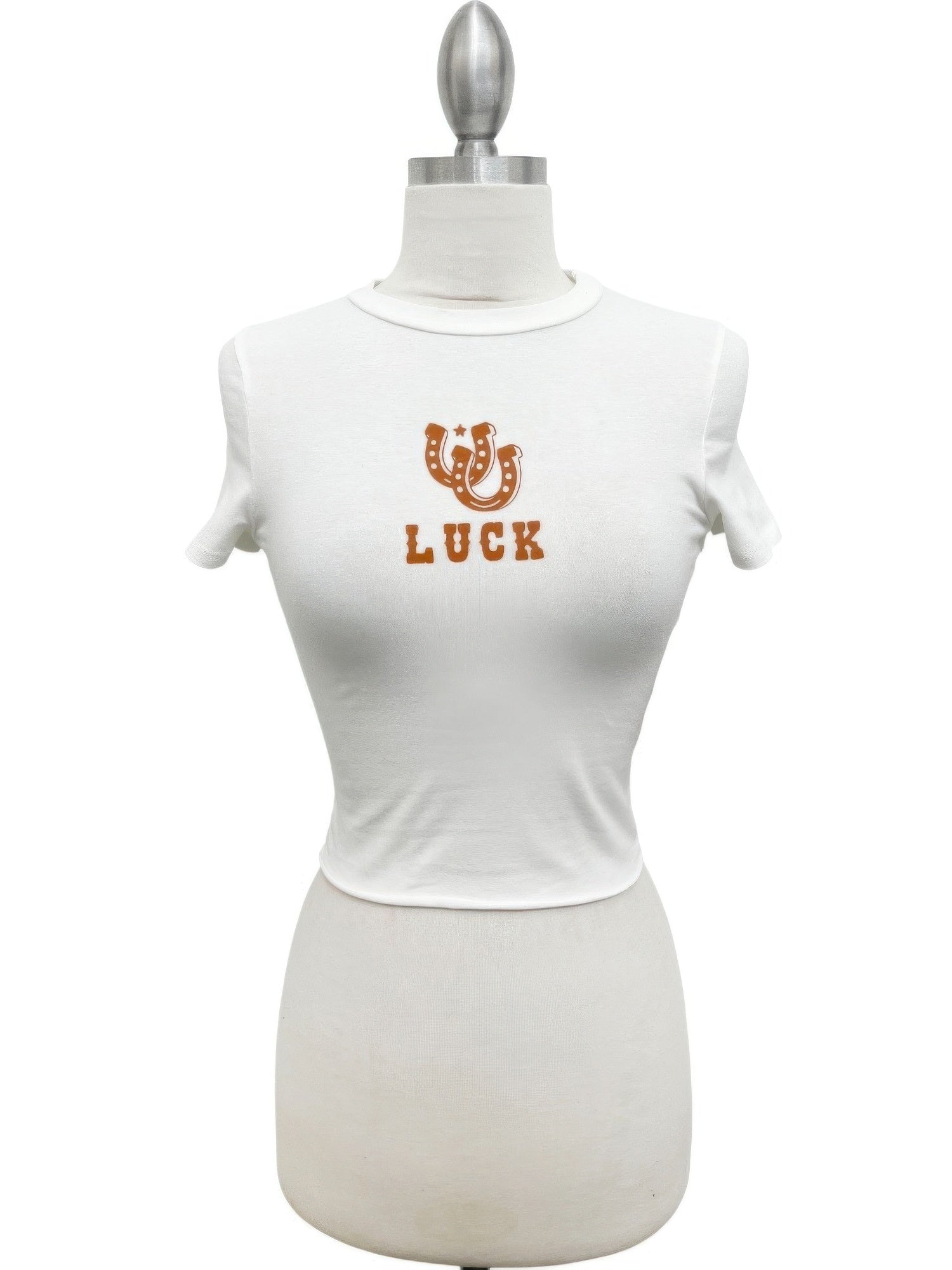 Lucky Horseshoe Graphic Cropped Tee - Tigbul's Variety Fashion Shop