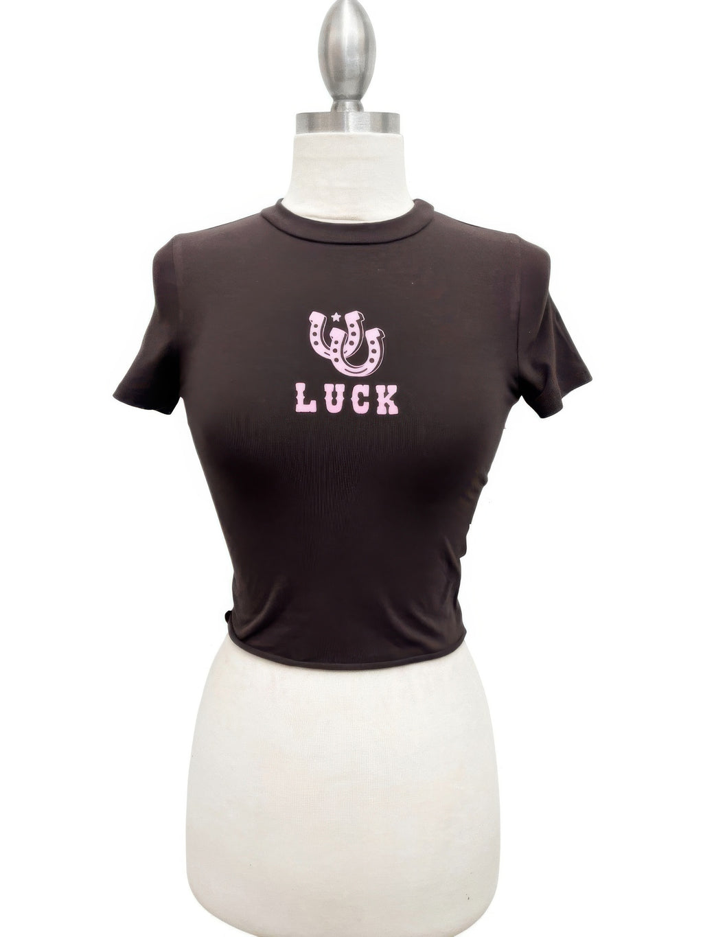 Lucky Horseshoe Graphic Cropped Tee - Tigbul's Variety Fashion Shop