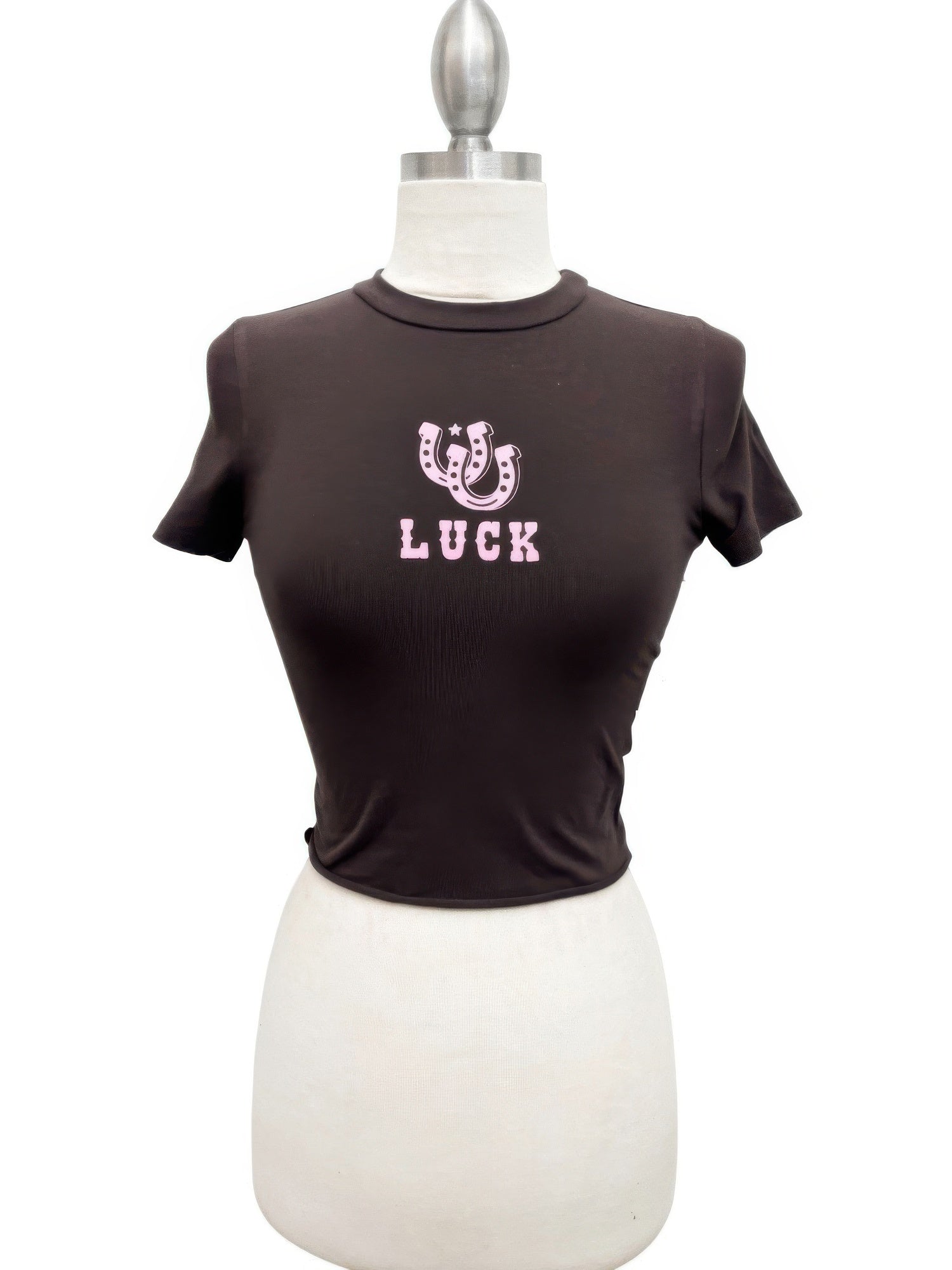Lucky Horseshoe Graphic Cropped Tee - Tigbul's Variety Fashion Shop