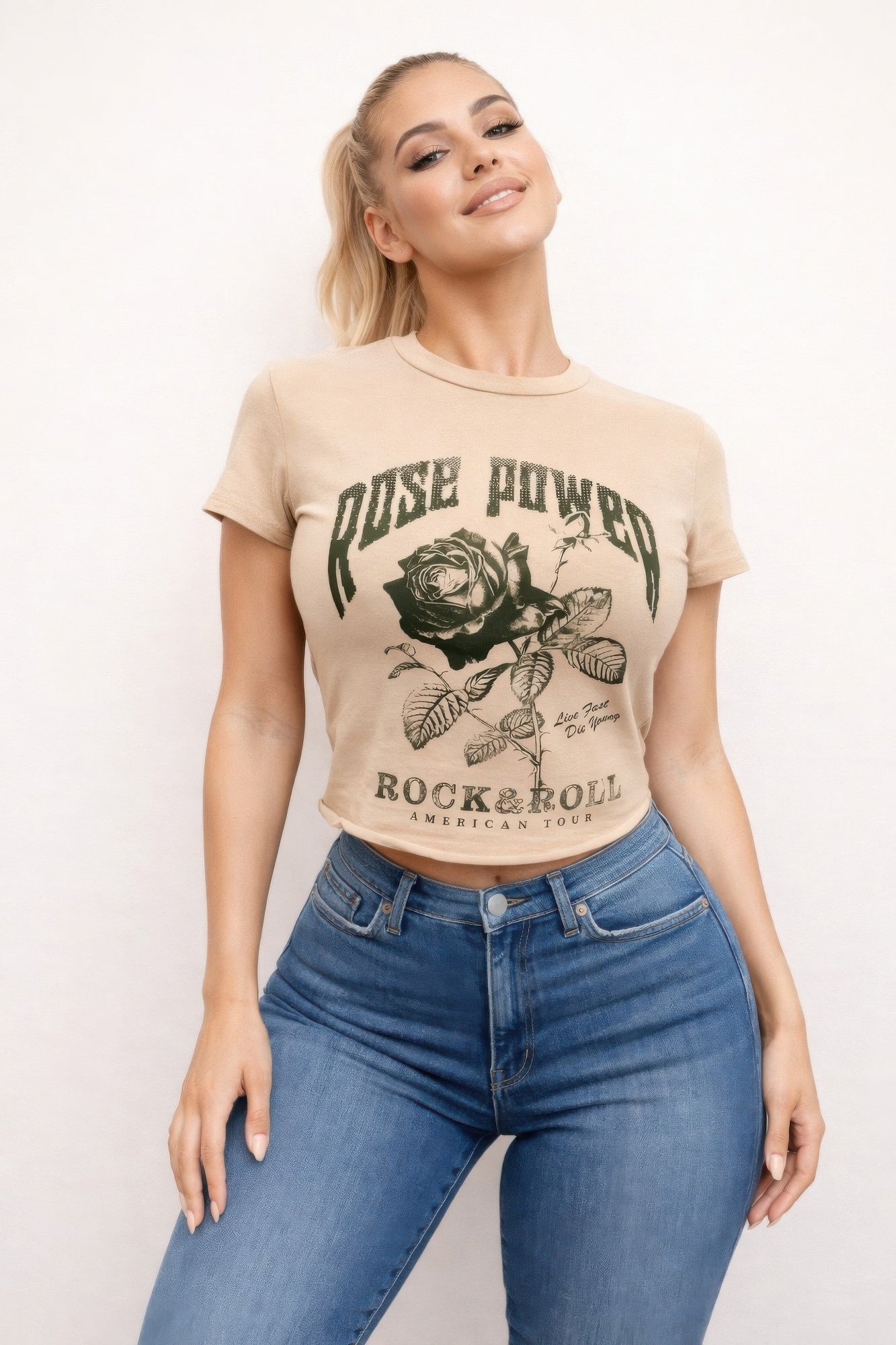 Rose Power Graphic Tee - Tigbul's Variety Fashion Shop