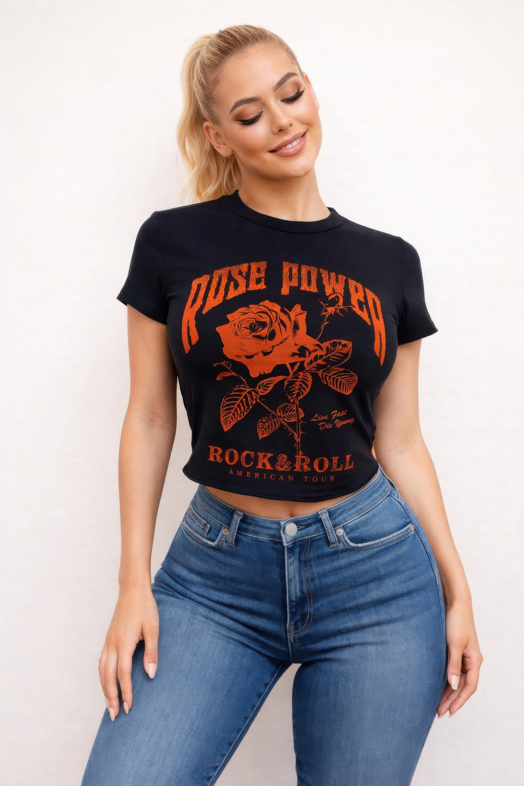 Rose Power Graphic Tee - Tigbul's Variety Fashion Shop