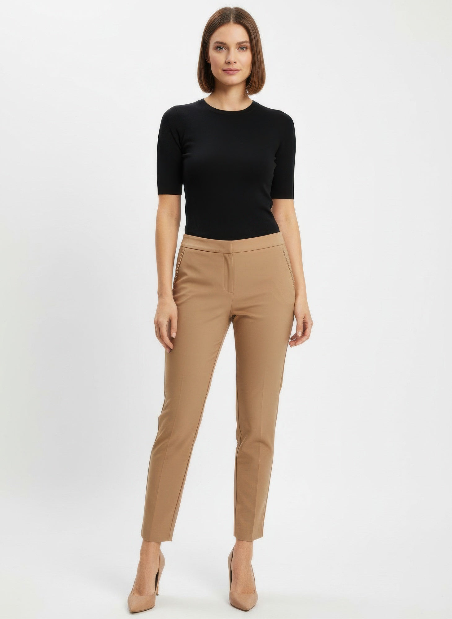 Zac & Rachel Solid Ankle Pants - Tigbul's Variety Fashion Shop