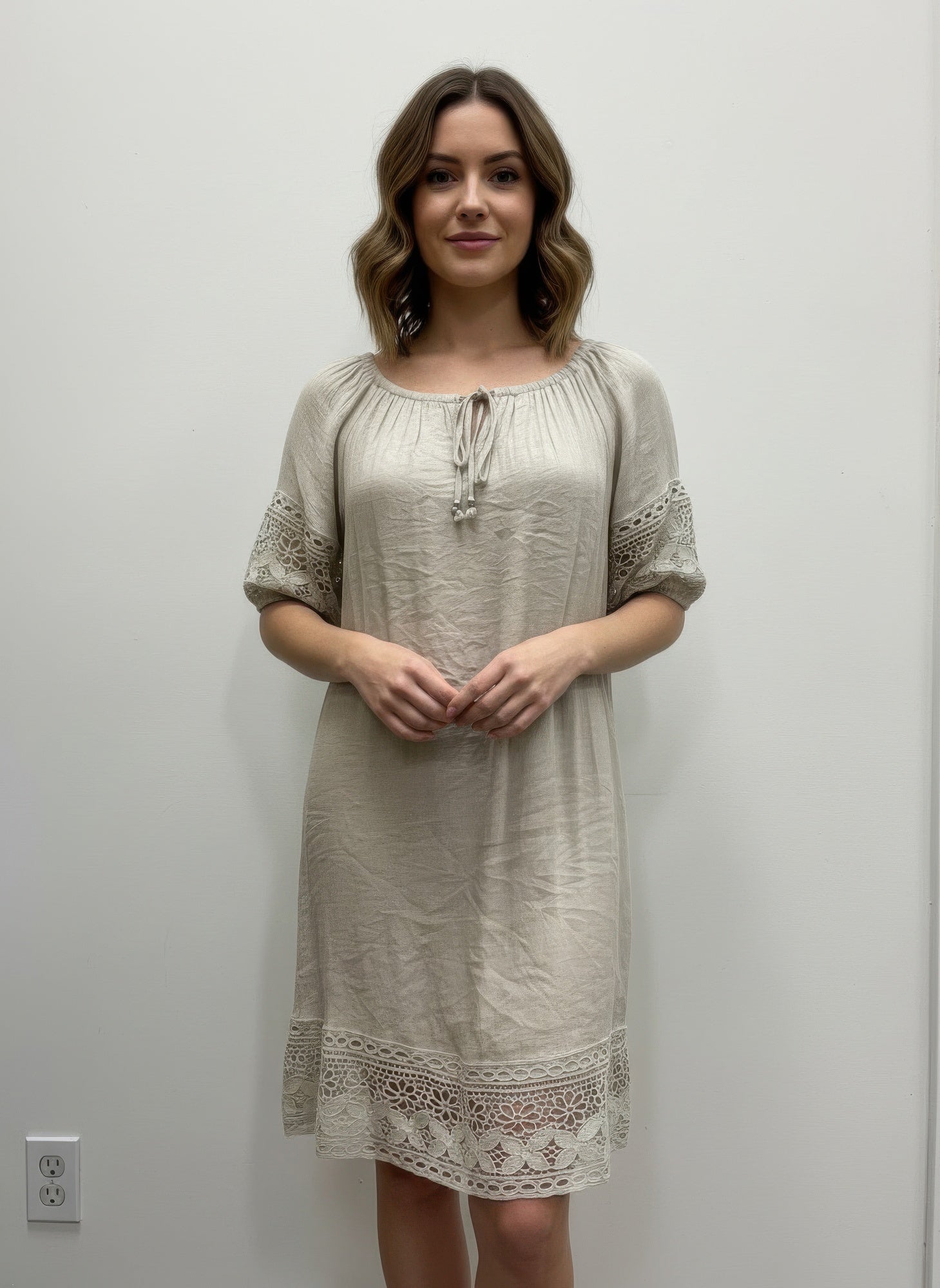 Mlle Gabrielle Solid Short Sleeve Dress - Tigbul's Variety Fashion Shop