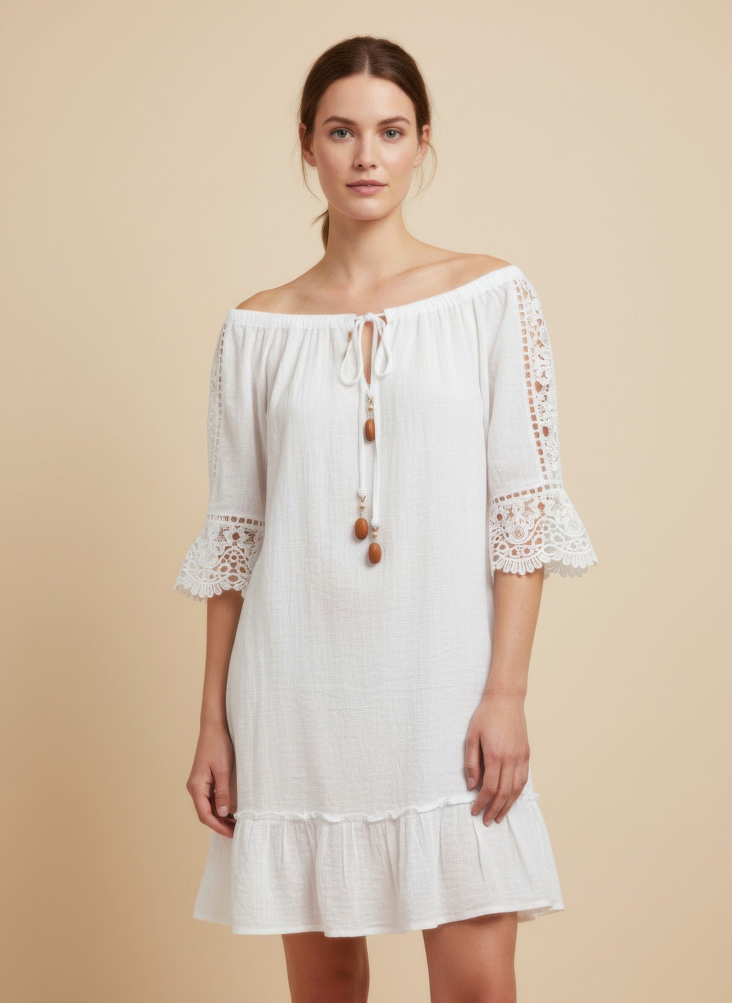 Solid Color Elbow Sleeve Dress - Tigbul's Variety Fashion Shop