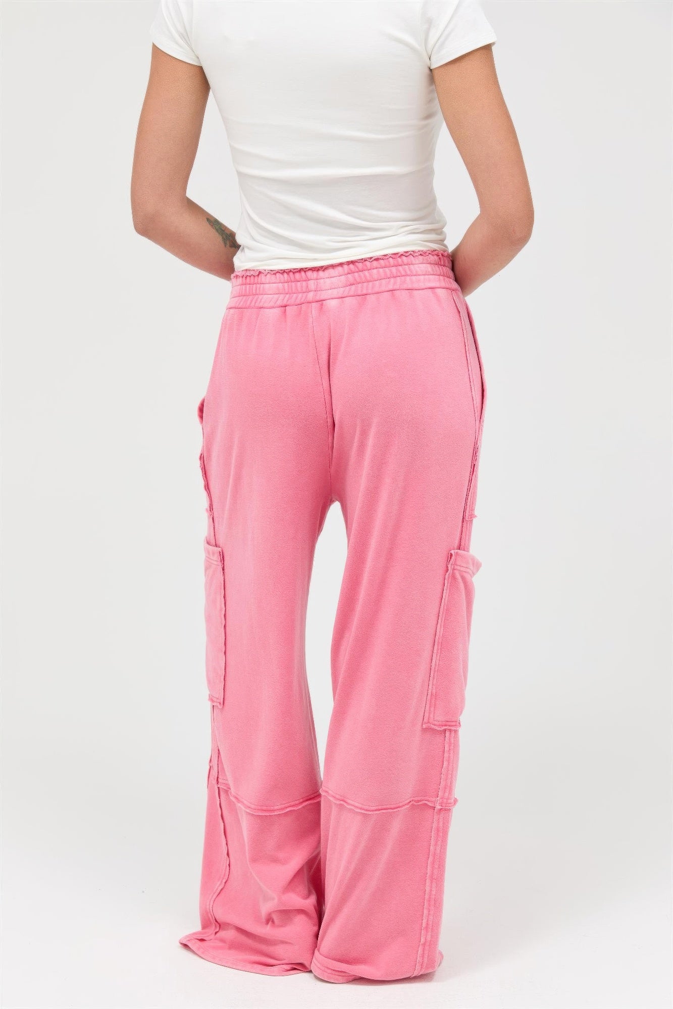Mineral Wash Wide Leg Cargo Pants - Tigbul's Variety Fashion Shop