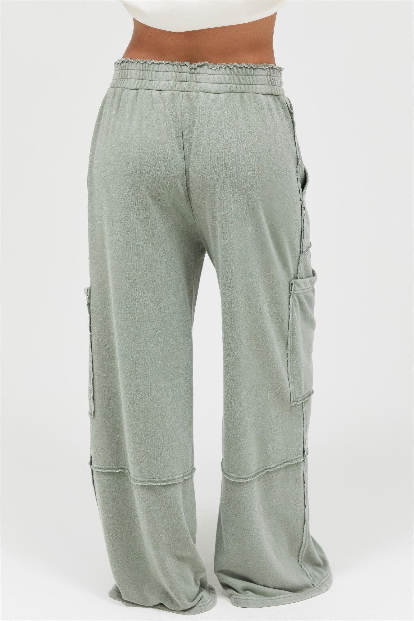 Mineral Wash Wide Leg Cargo Pants - Tigbul's Variety Fashion Shop