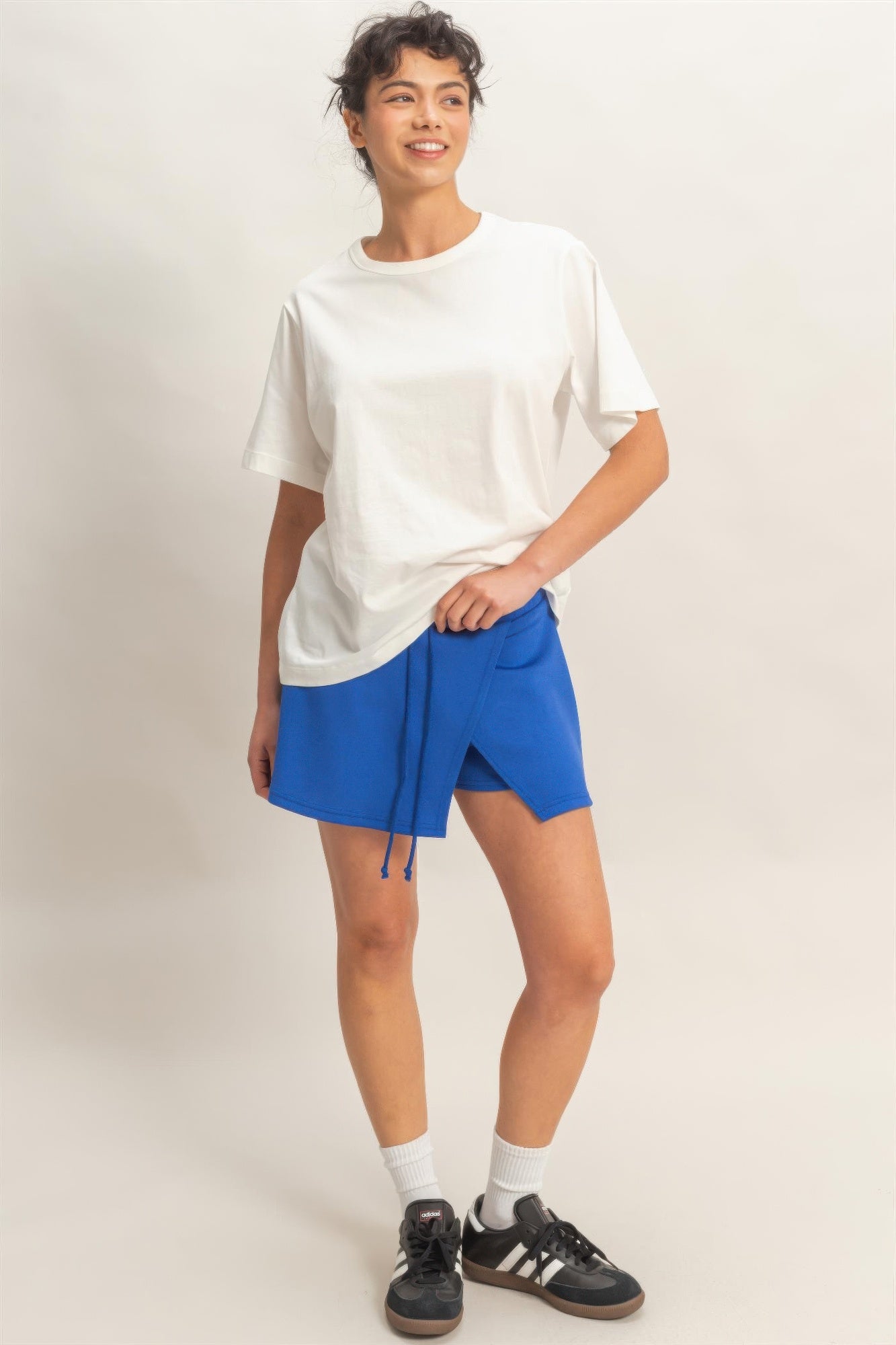 Wrap Front Elastic Waist Skort - Tigbul's Variety Fashion Shop