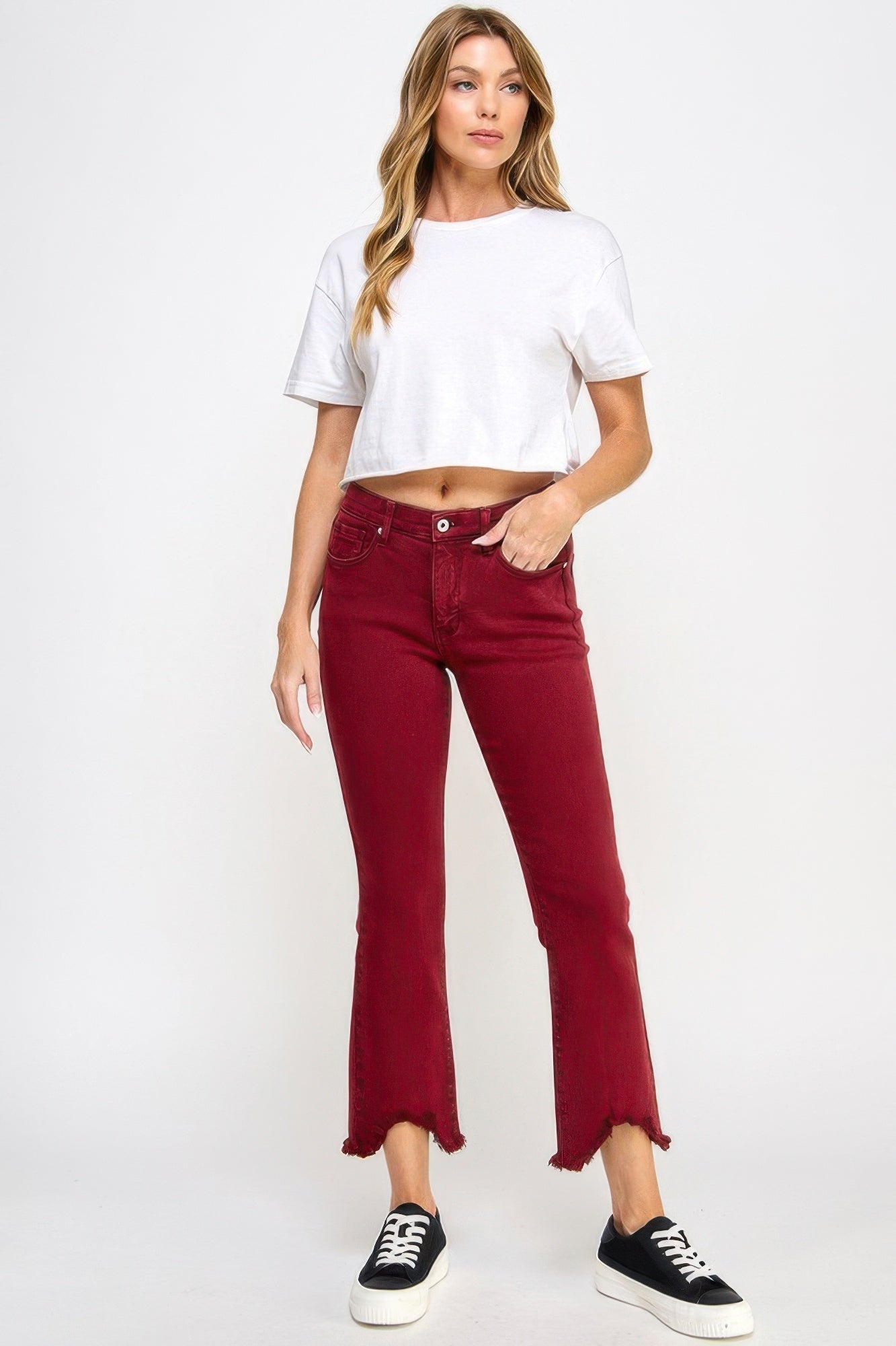 Mid Rise Stretch Tummy Control Kick Flare - Tigbul's Variety Fashion Shop