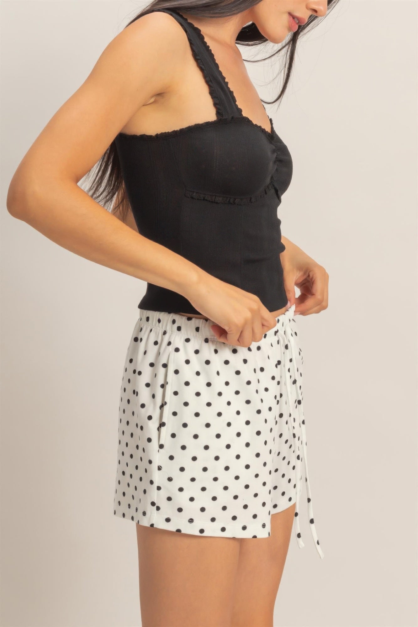 Polka Dot Drawstring Shorts - Tigbul's Variety Fashion Shop