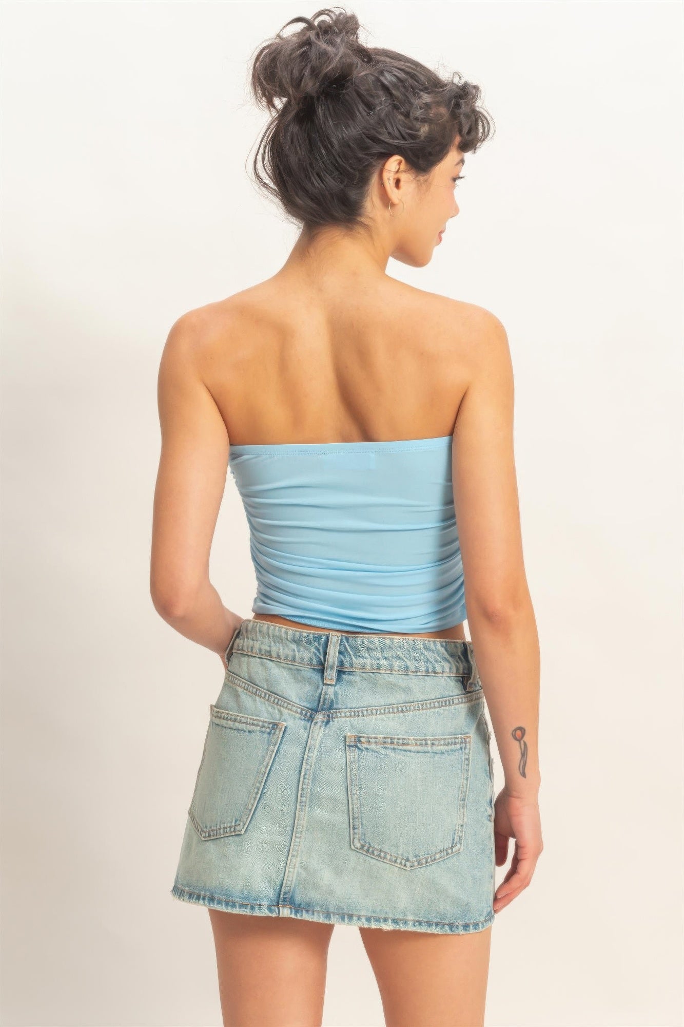Ruched Bandeau Tube Top - Tigbul's Variety Fashion Shop